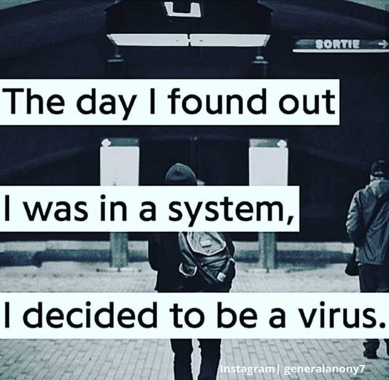 Sortie The day I found out I was in a system, I decided to be a virus. Instagram generalanony7