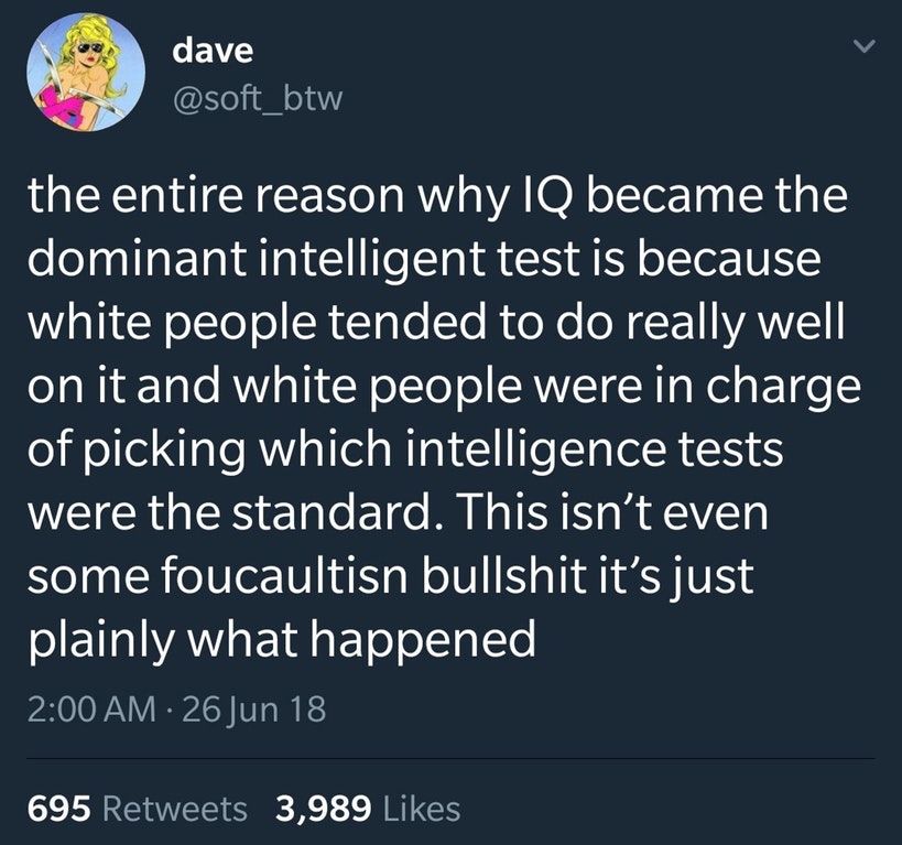 princess diaries mcu - dave the entire reason why Iq became the dominant intelligent test is because white people tended to do really well on it and white people were in charge of picking which intelligence tests were the standard. This isn't even some fo