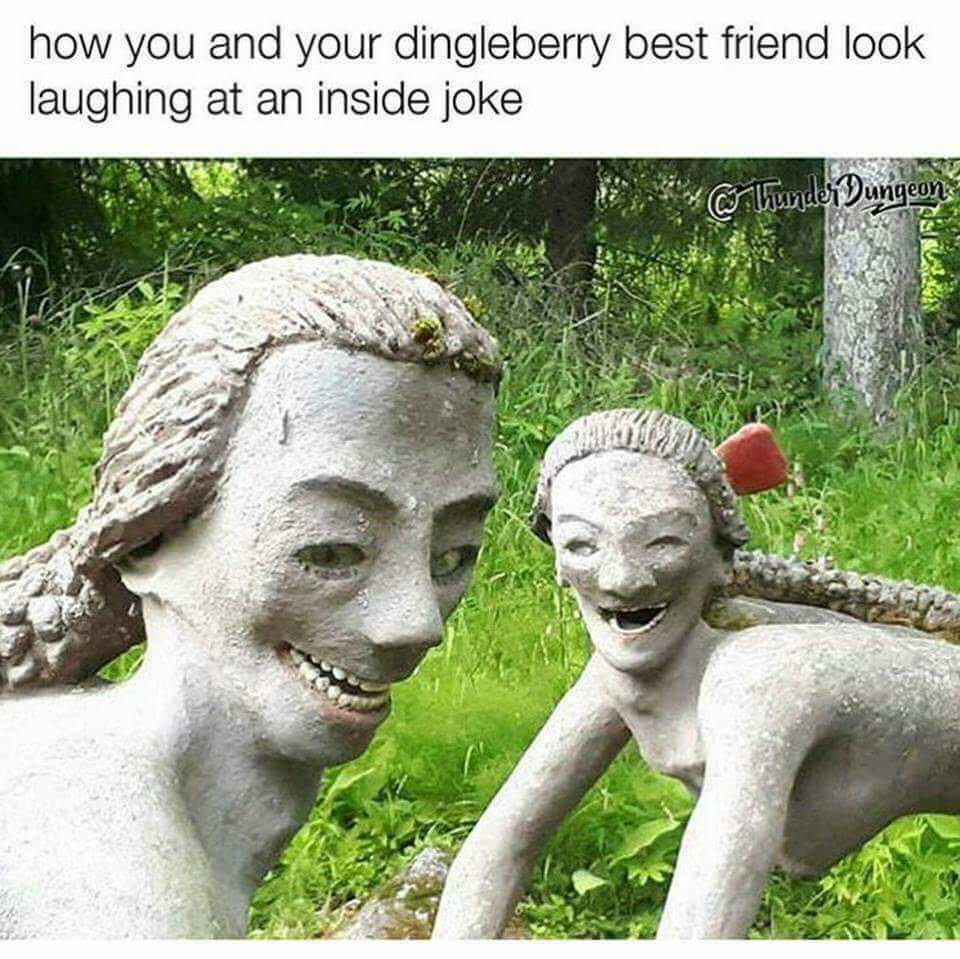 you and your best friend laugh meme - how you and your dingleberry best friend look laughing at an inside joke Crhunder Dungeon