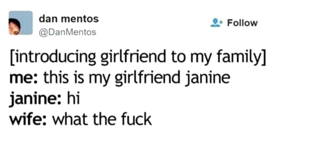 Will Solace - dan mentos introducing girlfriend to my family me this is my girlfriend janine janine hi wife what the fuck