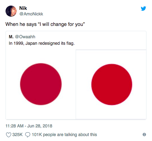 japanese flag difference - Nik When he says "I will change for you" M. In 1999, Japan redesigned its flag. Q people are talking about this