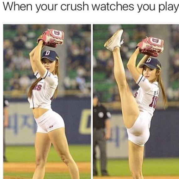 your crush watches you play girl - When your crush watches you play