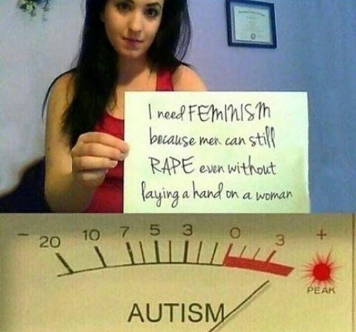 need feminism meme - I need Feminism because mer can still Rape even without laying a hand on a woman 20 10 7 5 3 0 Itil Peak Autism