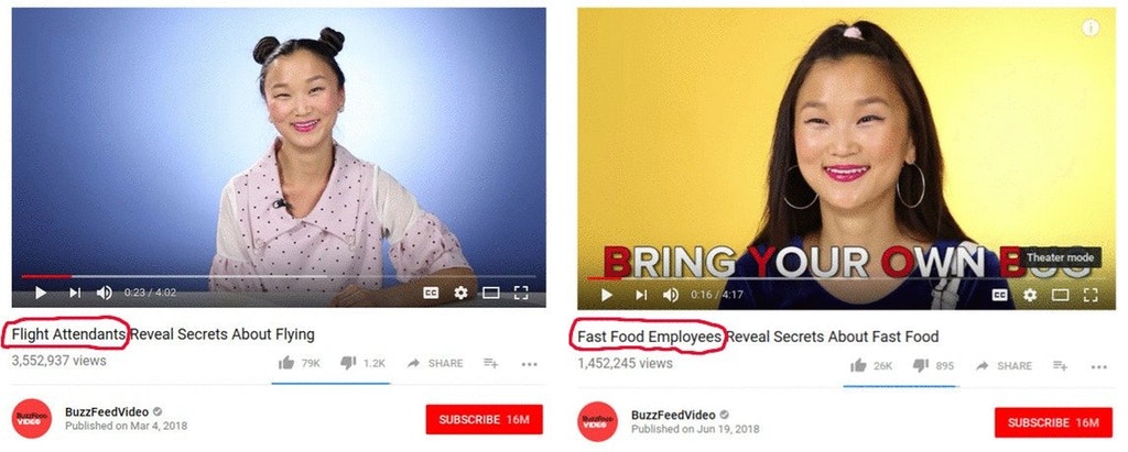 buzzfeed reusing actors - Bring Our Own Thester mode 0.234.02 Ot Ggo Flight Attendants Reveal Secrets About Flying 3,552,937 views 79K Fast Food Employees Reveal Secrets About Fast Food 1,452,245 views 26K 4 895 4 ... ... BuzzFeedVideo Published on Subscr