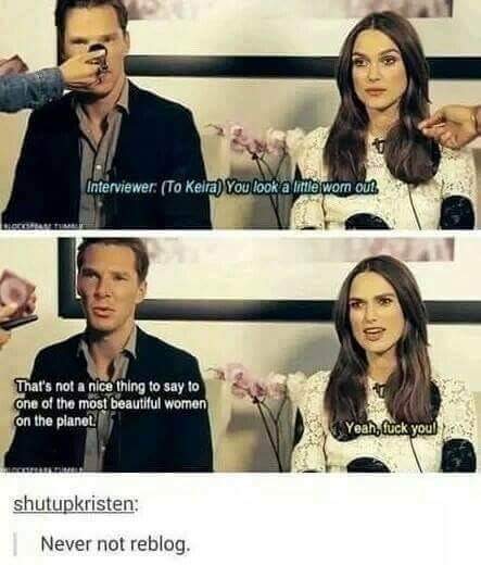 banister crumblebench - Interviewer To Keira You look a me worn out. That's not a nice thing to say to one of the most beautiful women on the planet. Yeah, fuck you shutupkristen Never not reblog.