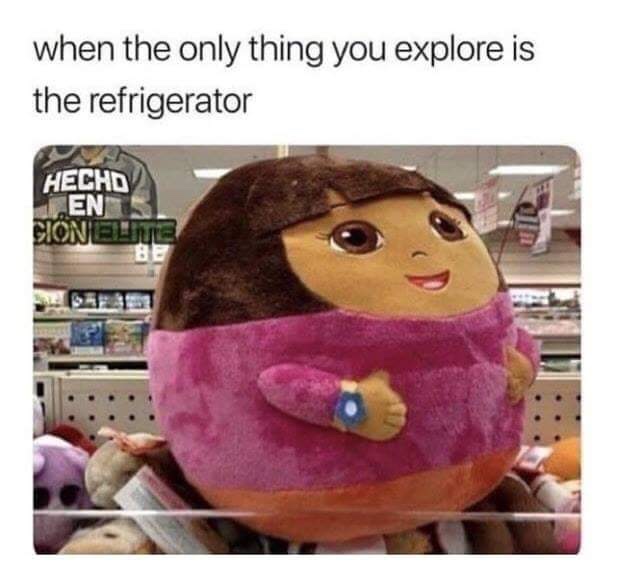 dora fridge meme - when the only thing you explore is the refrigerator Hechd En Cionele