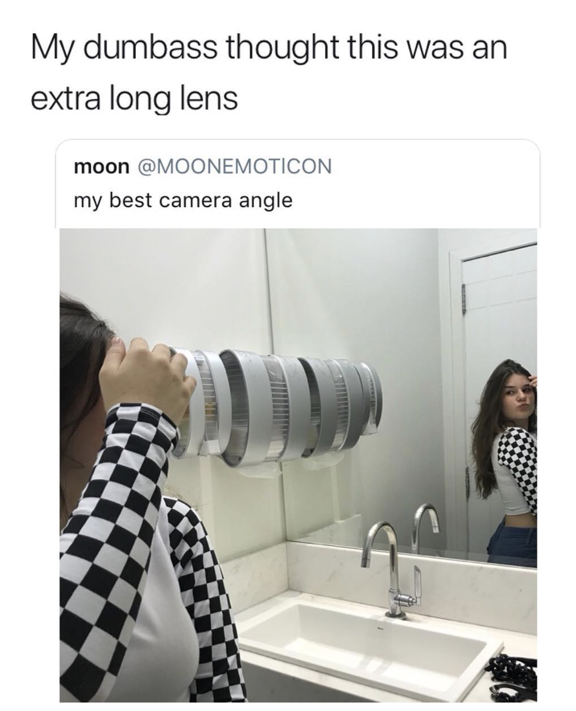 memes - camera angle meme - My dumbass thought this was an extra long lens moon my best camera angle