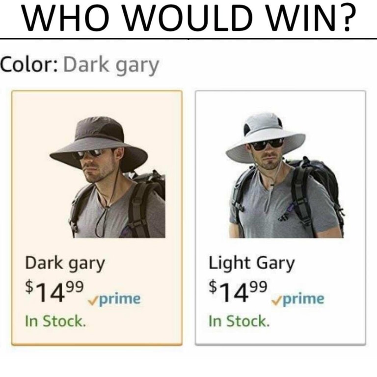 memes - dark gary light gary - Who Would Win? Color Dark gary Light Gary Dark gary $1499 prime $1499 prime In Stock In Stock