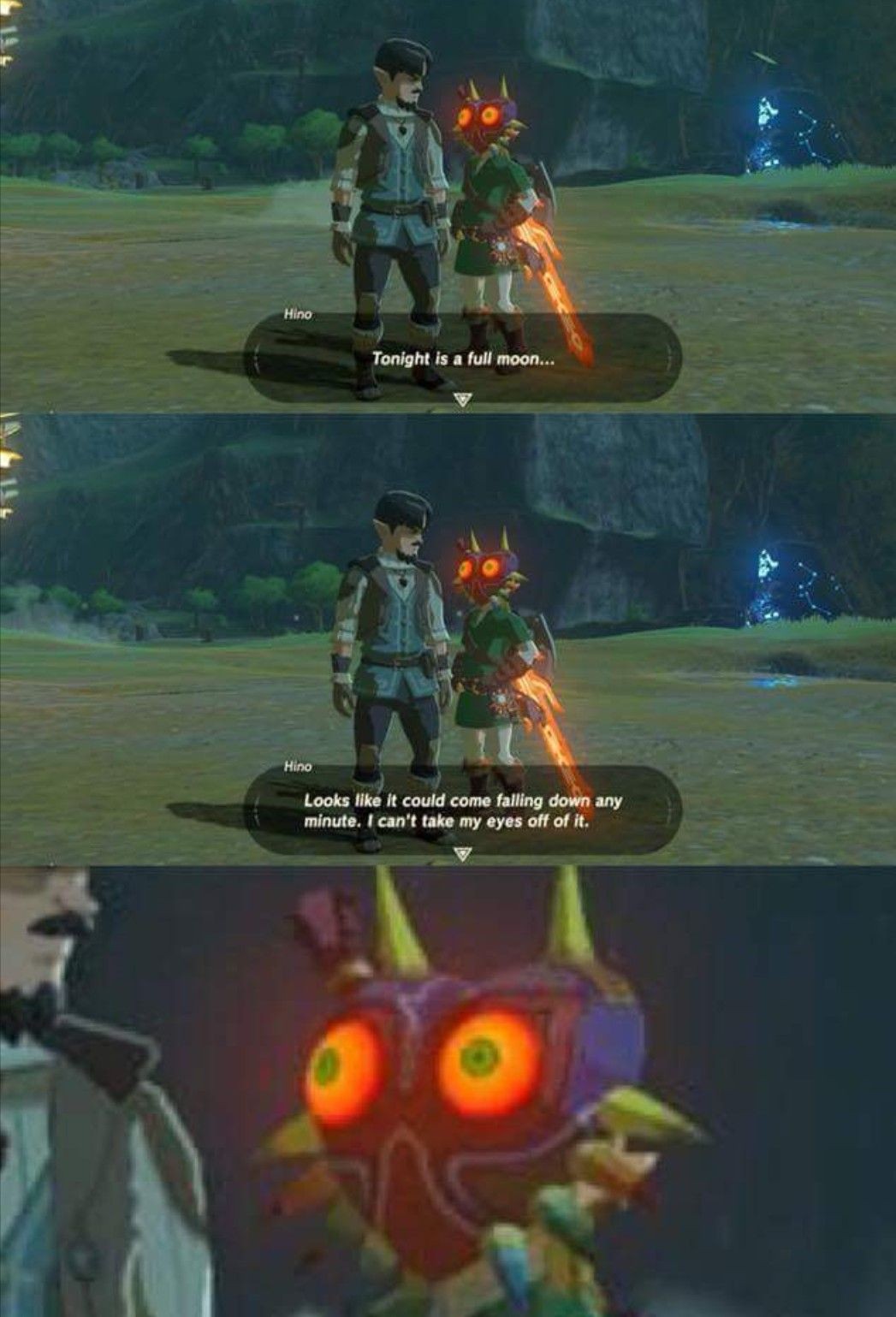 memes - legend of zelda memes - Hino Tonight is a full moon... Looks it could come falling down any minute. I can't take my eyes off of it.