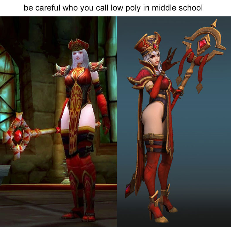 memes - whitemane heroes of the storm - be careful who you call low poly in middle school
