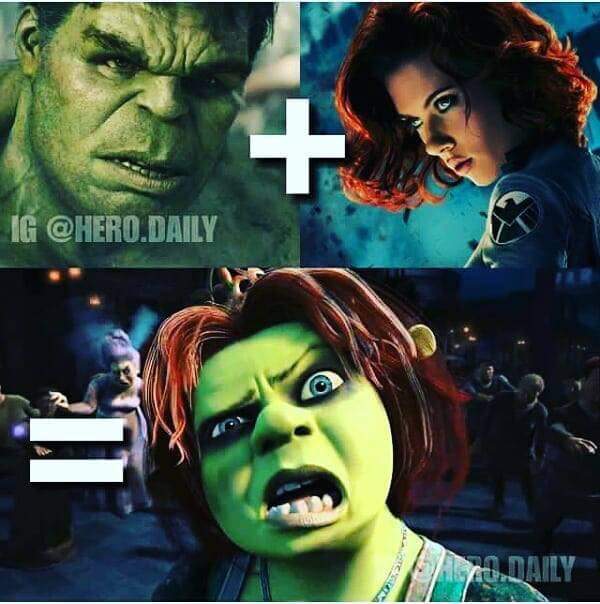 Hulk and Poison Ivy makes girl Shrek