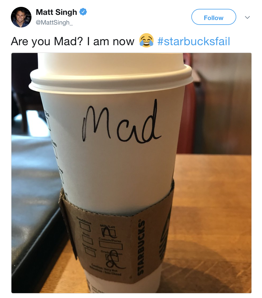 coffee cup - Matt Singh Are you Mad? I am now mad Ddd Starbucks