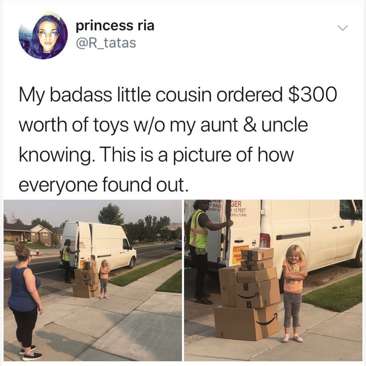 little cousin meme - princess ria My badass little cousin ordered $300 worth of toys wo my aunt & uncle knowing. This is a picture of how everyone found out