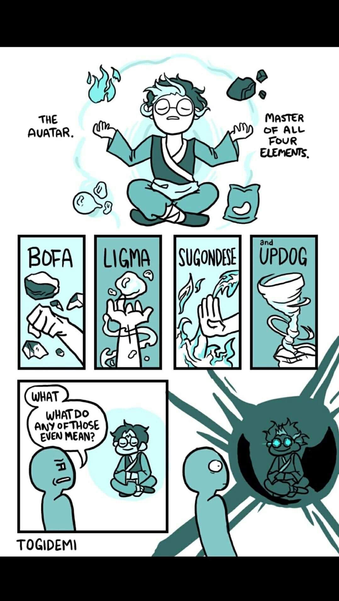 ligma sugondese bofa updog - The Quatar. N Master Of All Four Elements. and Bofa Sugondese Updog What What Do Any Of Those Even Mean? Togidemi