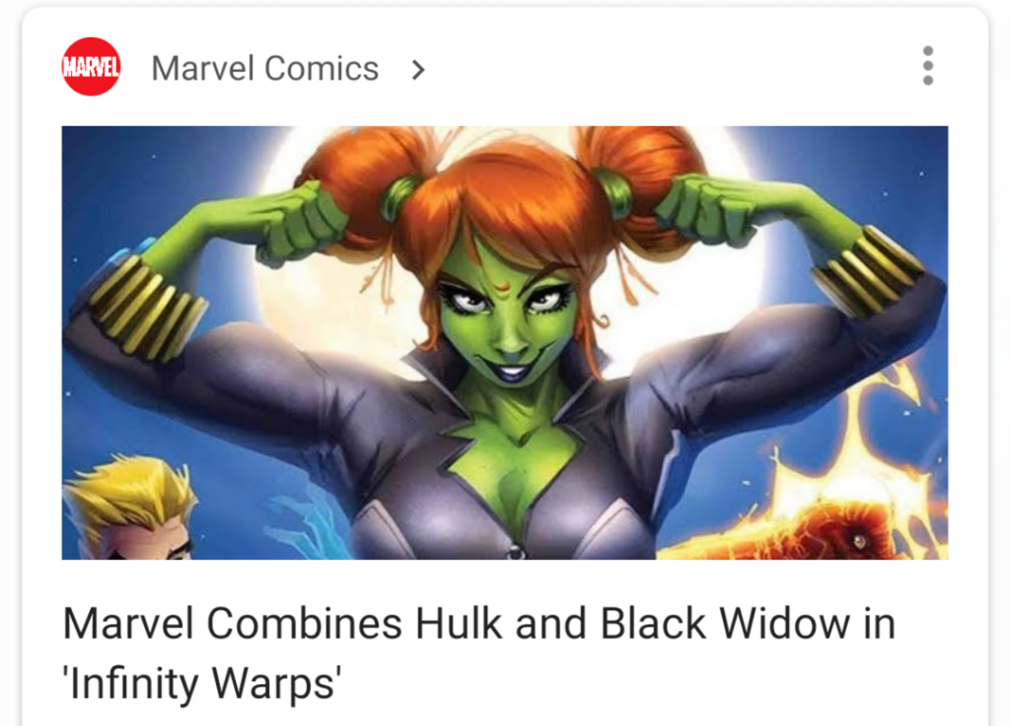 infinity warps black widow - Marvel Comics > Marvel Combines Hulk and Black Widow in 'Infinity Warps'