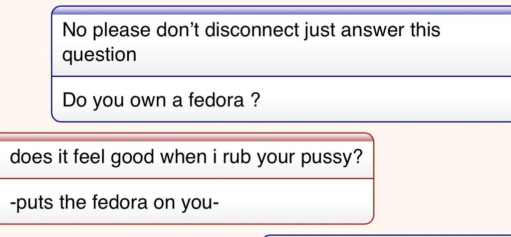 cringeworthy text about a fedora