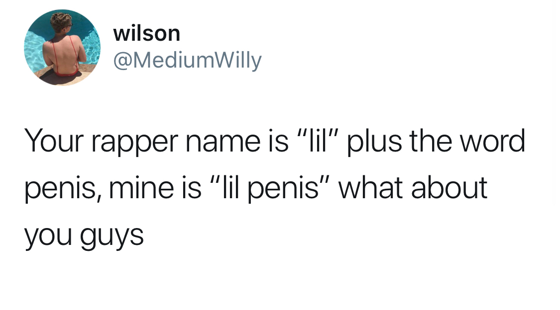 Rapper name is Lil Penis