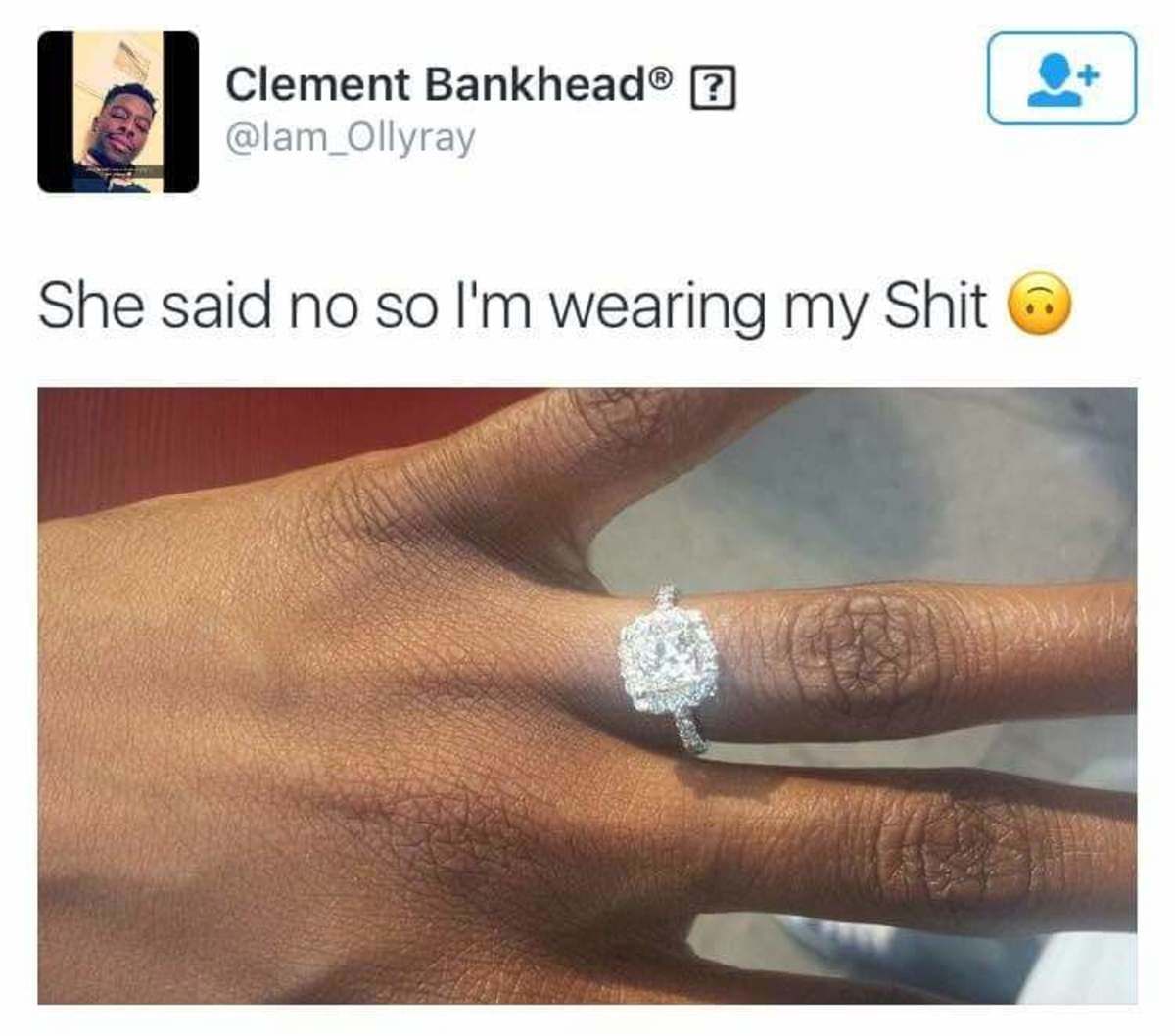 girl said now so he is wearing the diamond ring