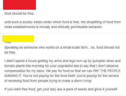 Argument against free food
