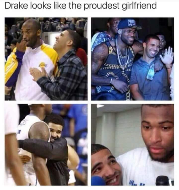 memes - basketball wife drake - Drake looks the proudest girlfriend