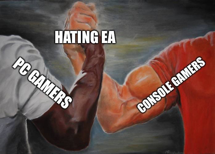 memes - free dive to the future memes - Hating Ea Pc Gamers Console Gamers