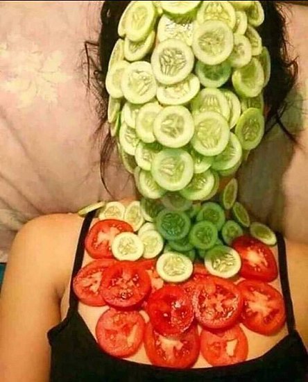 tomatoes and cucumber face