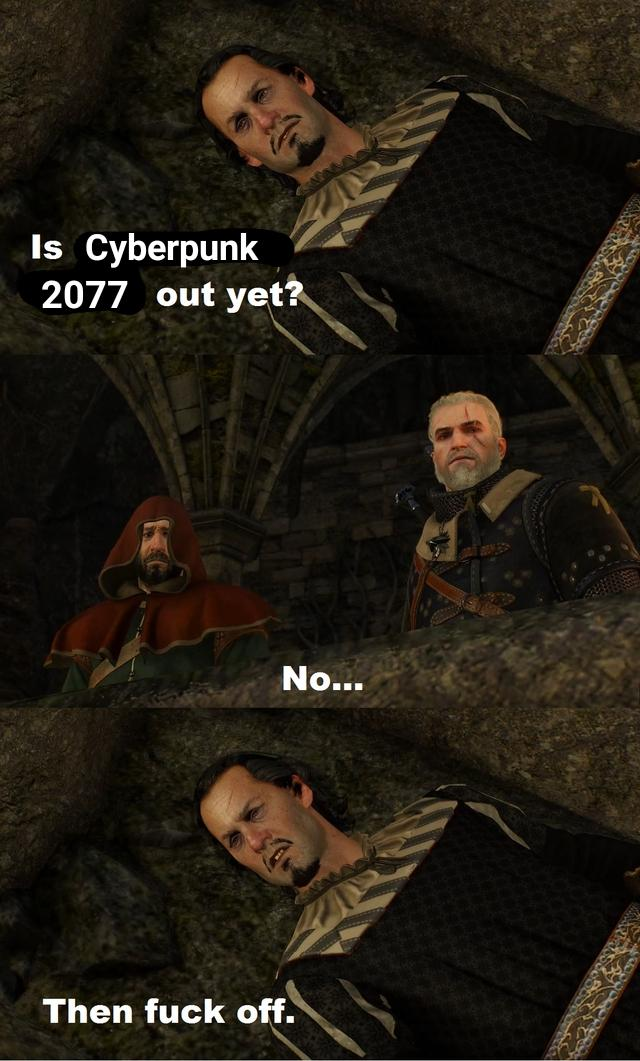 witcher memes - Is Cyberpunk 2077 out yet? No... Then fuck off.