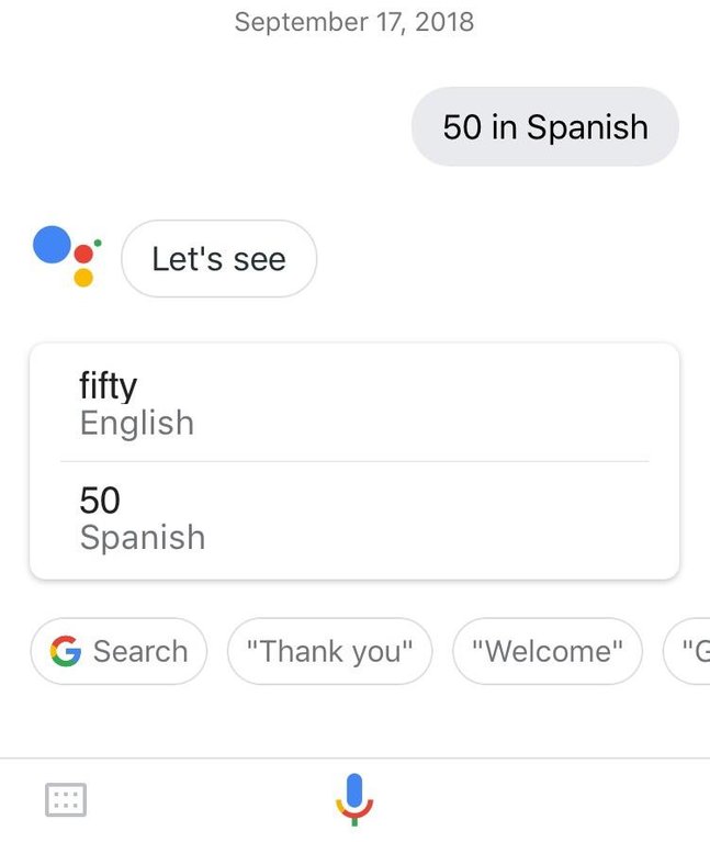 diagram - 50 in Spanish Let's see fifty English 50 Spanish G Search "Thank you" "Welcome"
