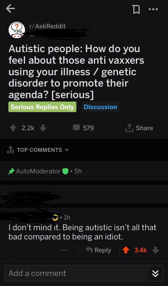anti vax jokes - rAskReddit Autistic people How do you feel about those anti vaxxers using your illness genetic disorder to promote their agenda? serious Serious Replies Only Discussion 579 1 f. Top AutoModerator .5h 1h I don't mind it. Being autistic isn