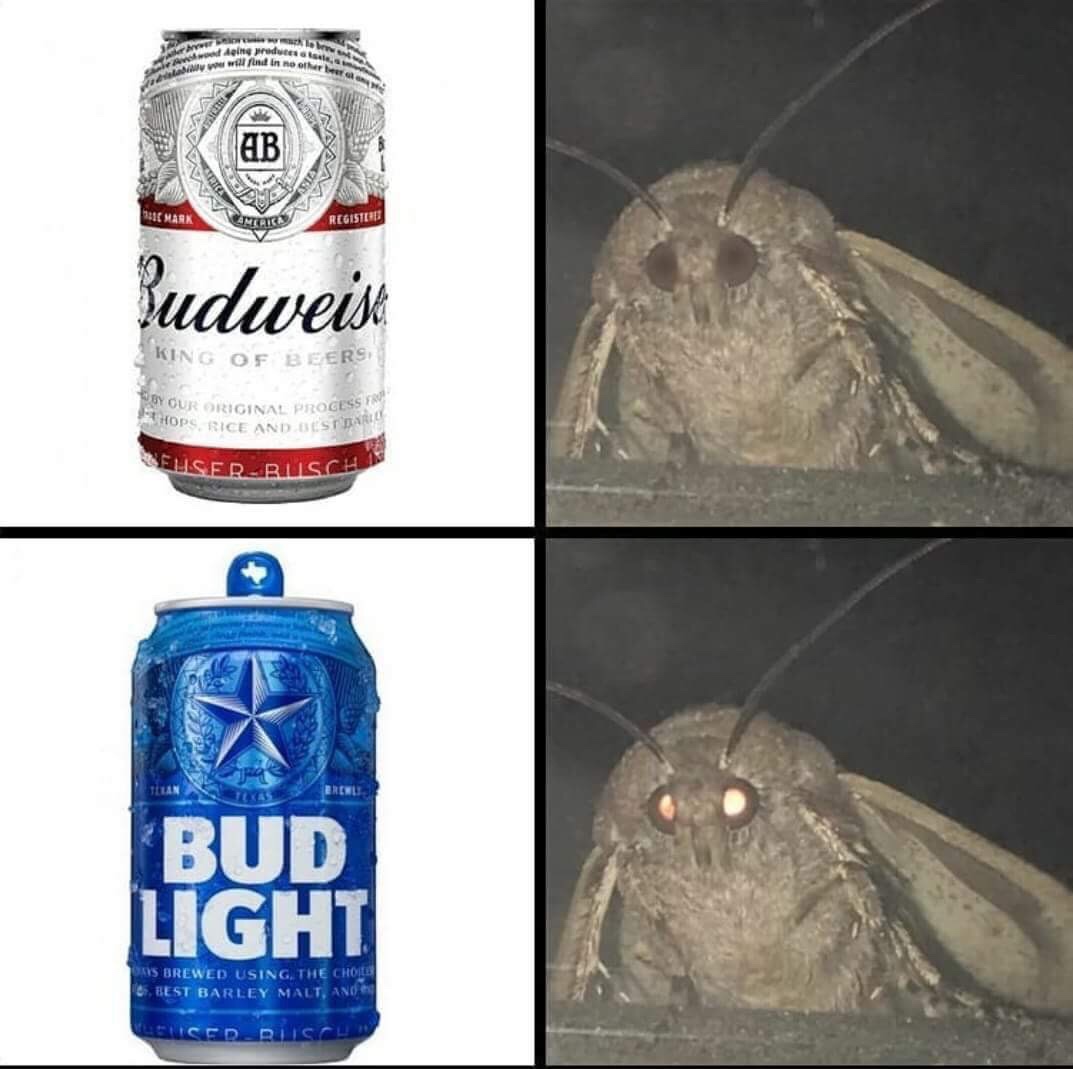 memes - moth meme bud light - Ang Produce will find in me Register Sudweise King Of Beers Our Original Process Shops, Rice And Best Bestiarile DEUSER_BUSCH Bud Light As Brewed Using The Choice O, Best Barley Malt, Ang