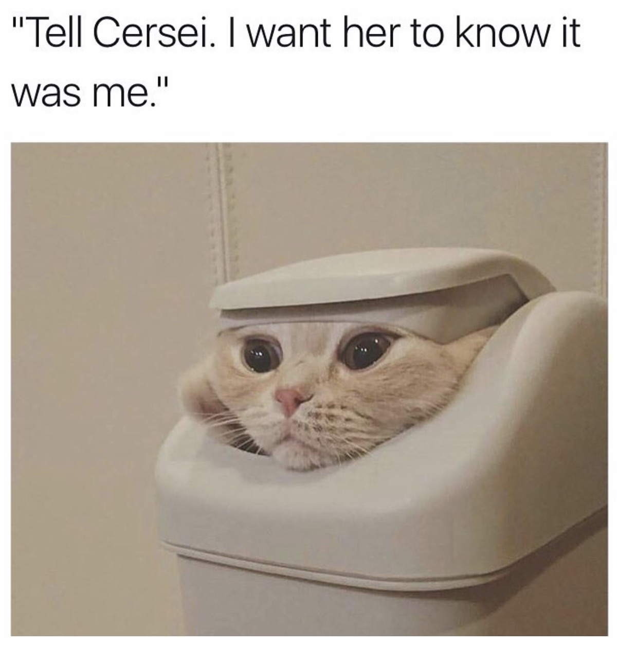 memes - tell cersei i want her to know - "Tell Cersei. I want her to know it was me."