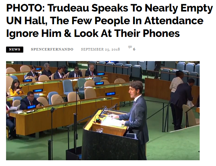learning - Photo Trudeau Speaks To Nearly Empty Un Hall, The Few People In Attendance Ignore Him & Look At Their Phones News Spencerfernando 6