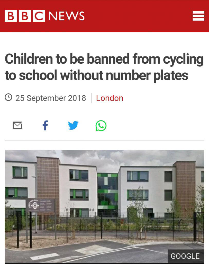 bbc two - Bbc News B Children to be banned from cycling to school without number plates London Google