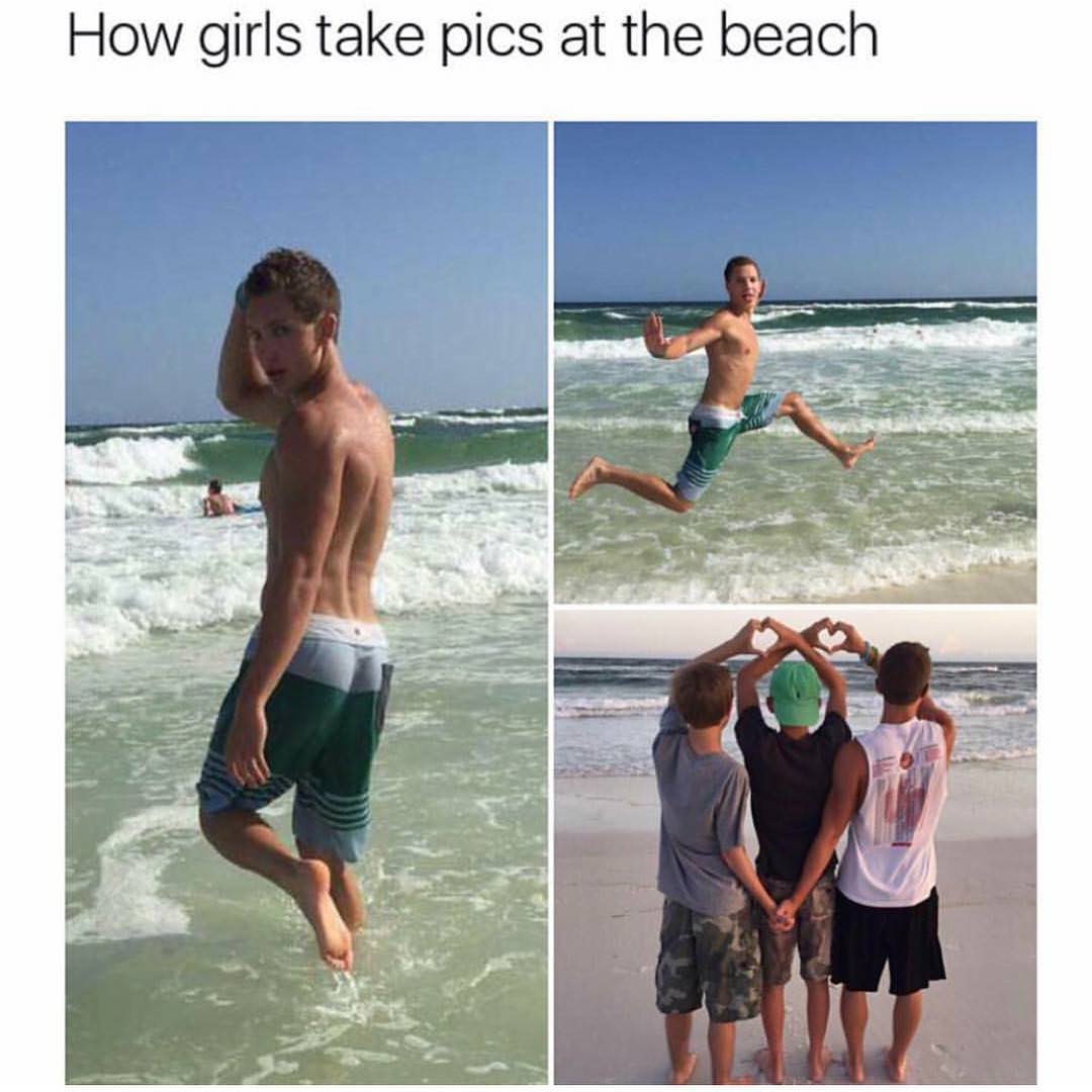 girls take pictures at the beach - How girls take pics at the beach