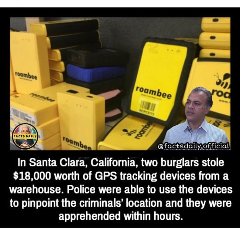 cringe facebook - roambee roambee room Facts Daily roamben .official In Santa Clara, California, two burglars stole $18,000 worth of Gps tracking devices from a warehouse. Police were able to use the devices to pinpoint the criminals' location and they we