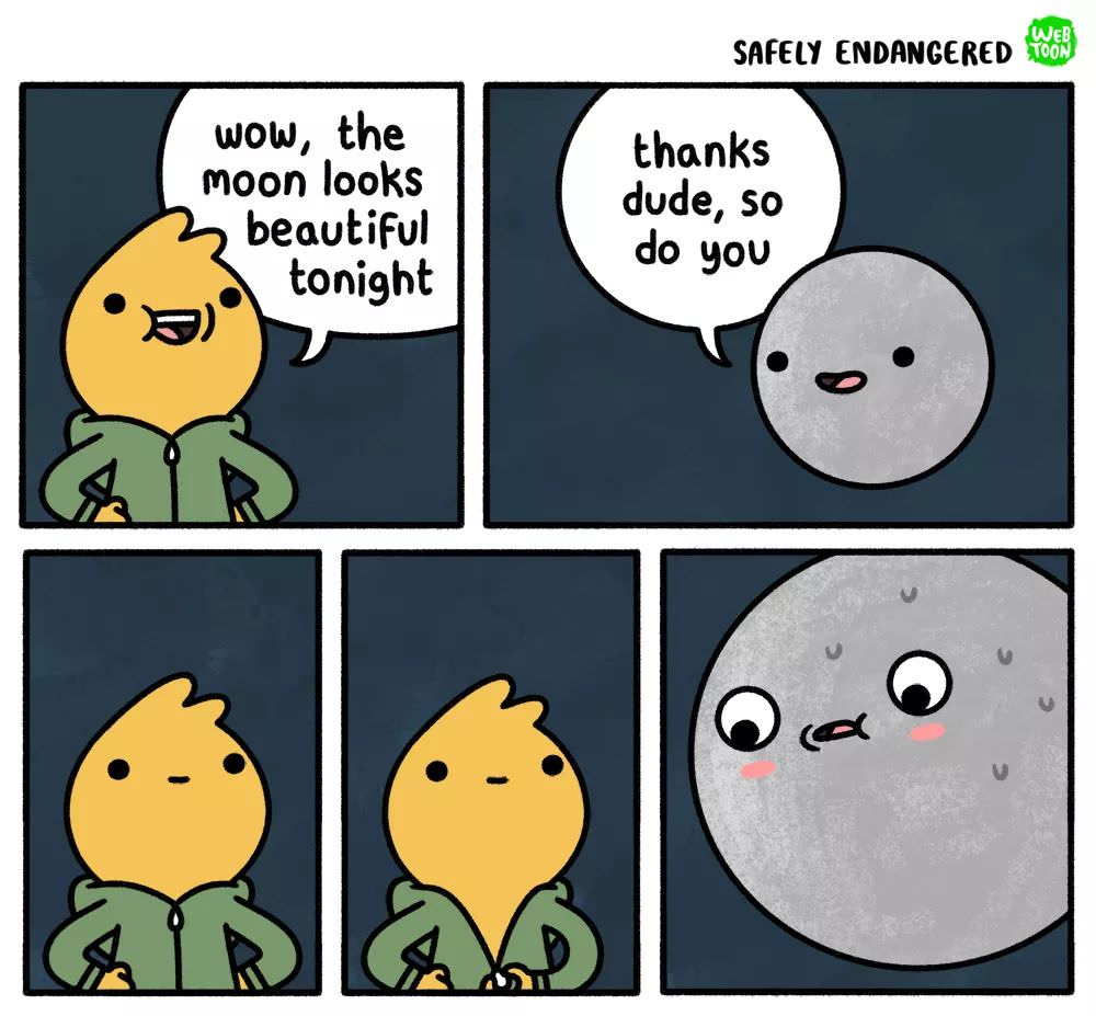 webtoon safely endangered - Safely Endangered huyo wow, the moon looks beautiful tonight thanks dude, so do you