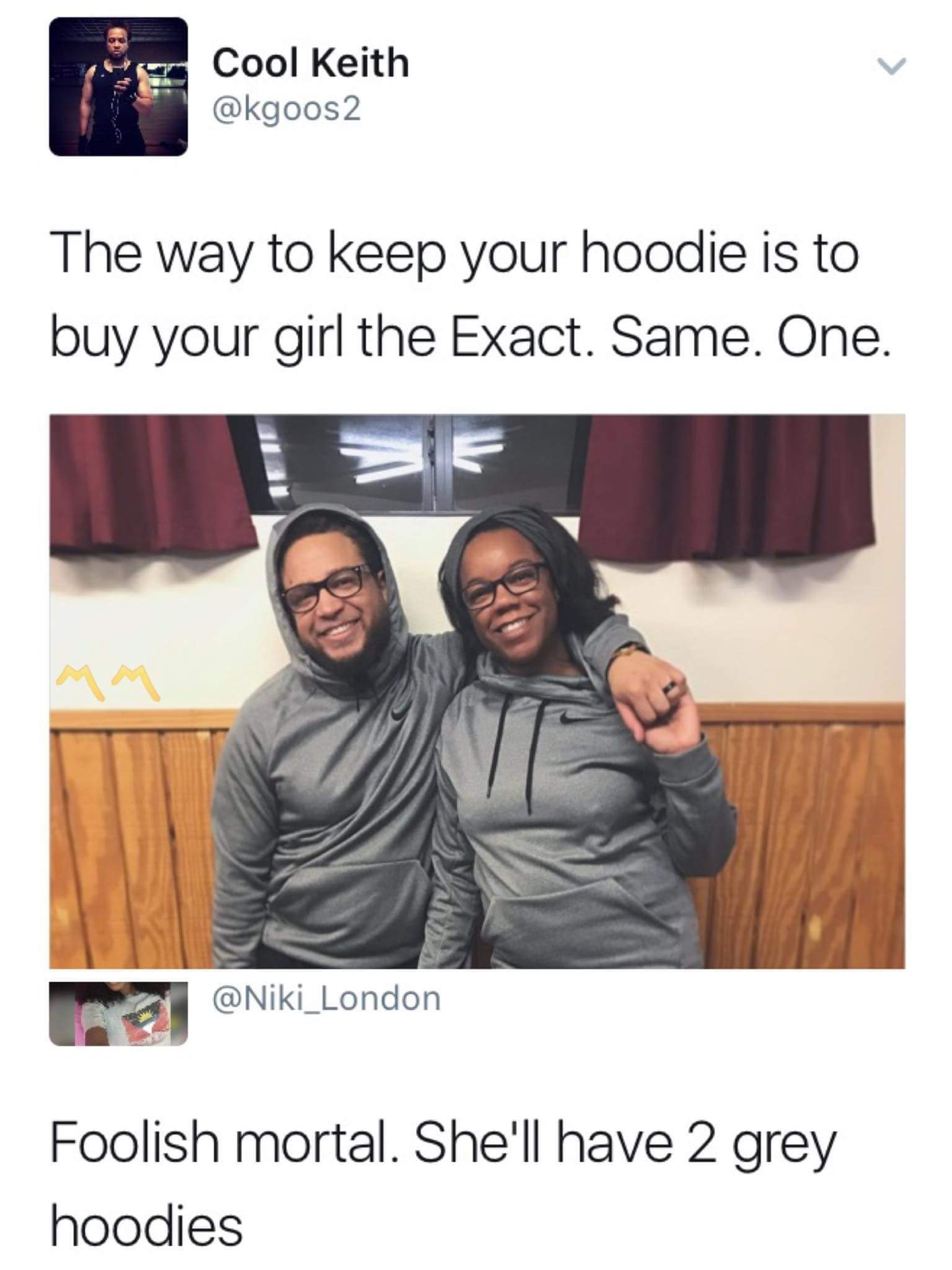 meme about girls stealing your hoodies