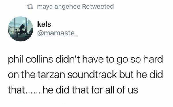 Phil Collins meme about tarzan song