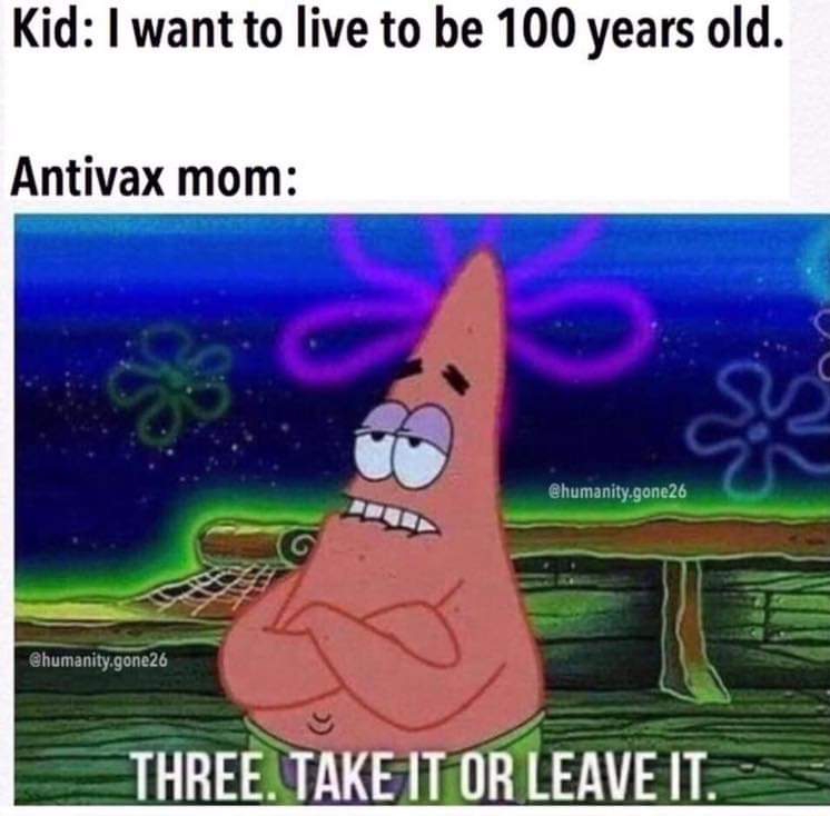 work meme about kids of anti vaxx parents dying young
