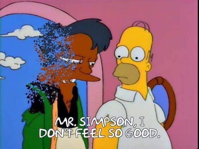 rip apu - Mr. Simpson, I Dont Feel So Good.