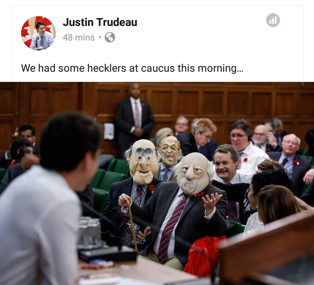funny parliament - Justin Trudeau 48 mins. We had some hecklers at caucus this morning...