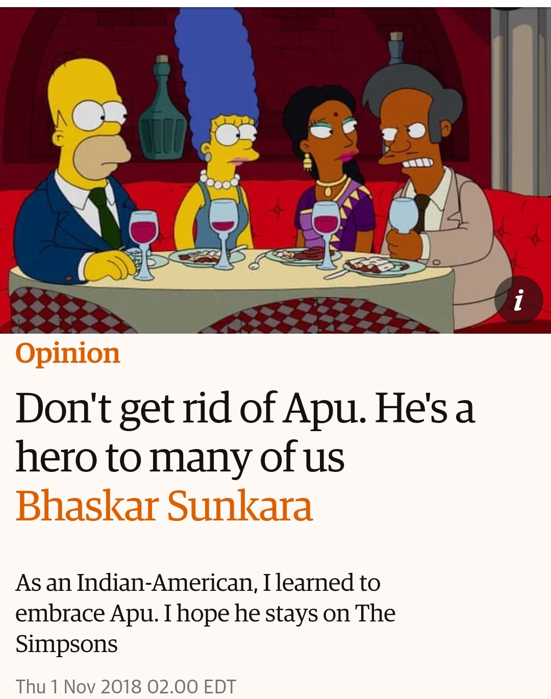 Abu on Simpsons plea to keep him