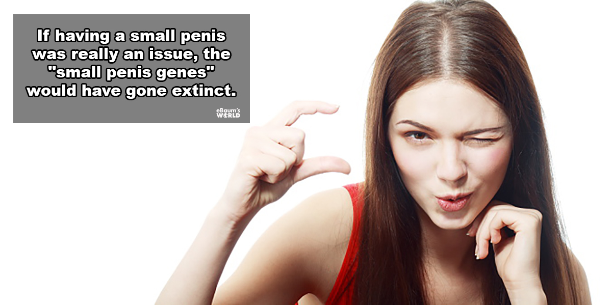 beauty - If having a small penis was really an issue, the "small penis genes" would have gone extinct.