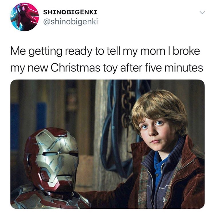 iron man 3 kid - Shinobigenki Me getting ready to tell my mom I broke my new Christmas toy after five minutes