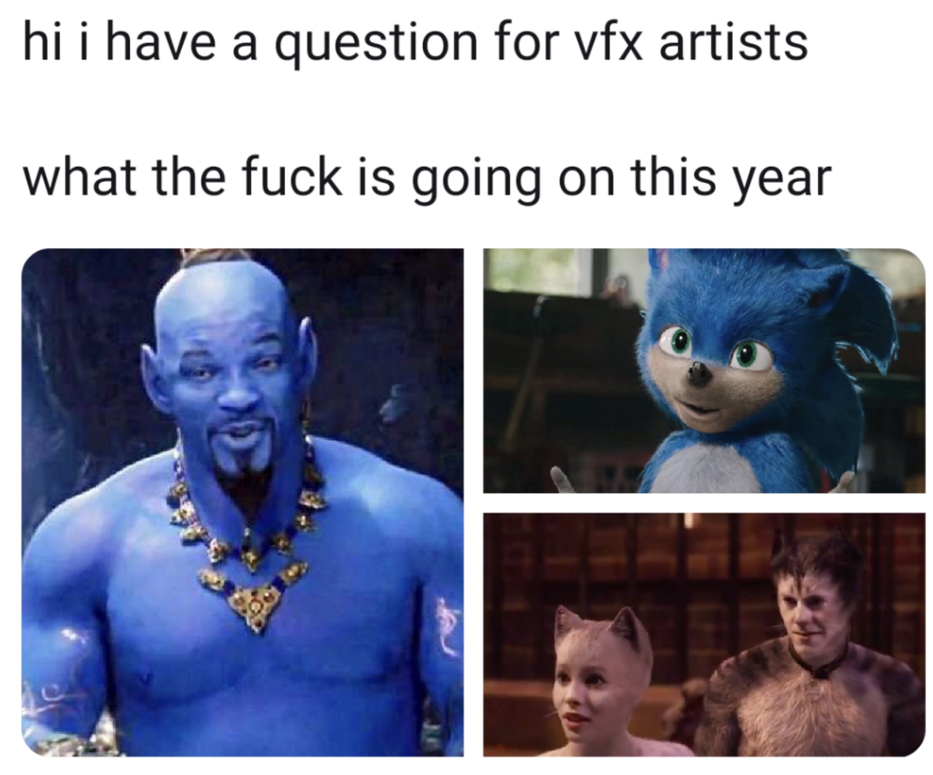 head - hi i have a question for vfx artists what the fuck is going on this year