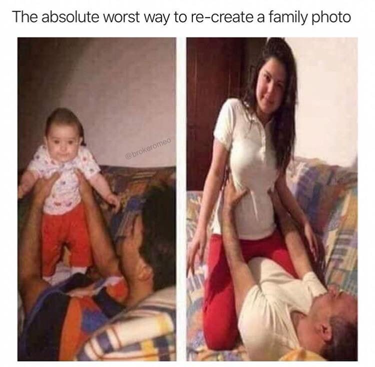 shoulder - The absolute worst way to recreate a family photo