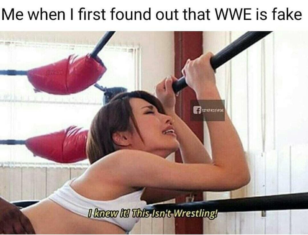 juy 639 - Me when I first found out that Wwe is fake Stapatcada I knew it! This Isn't Wrestling!
