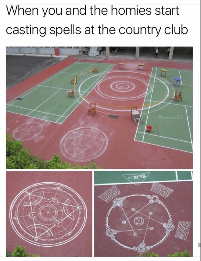 philosopher's stone fullmetal alchemist meme - When you and the homies start casting spells at the country club a memeli