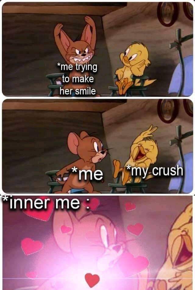 Meme - me trying to make her smile memy crush inner me