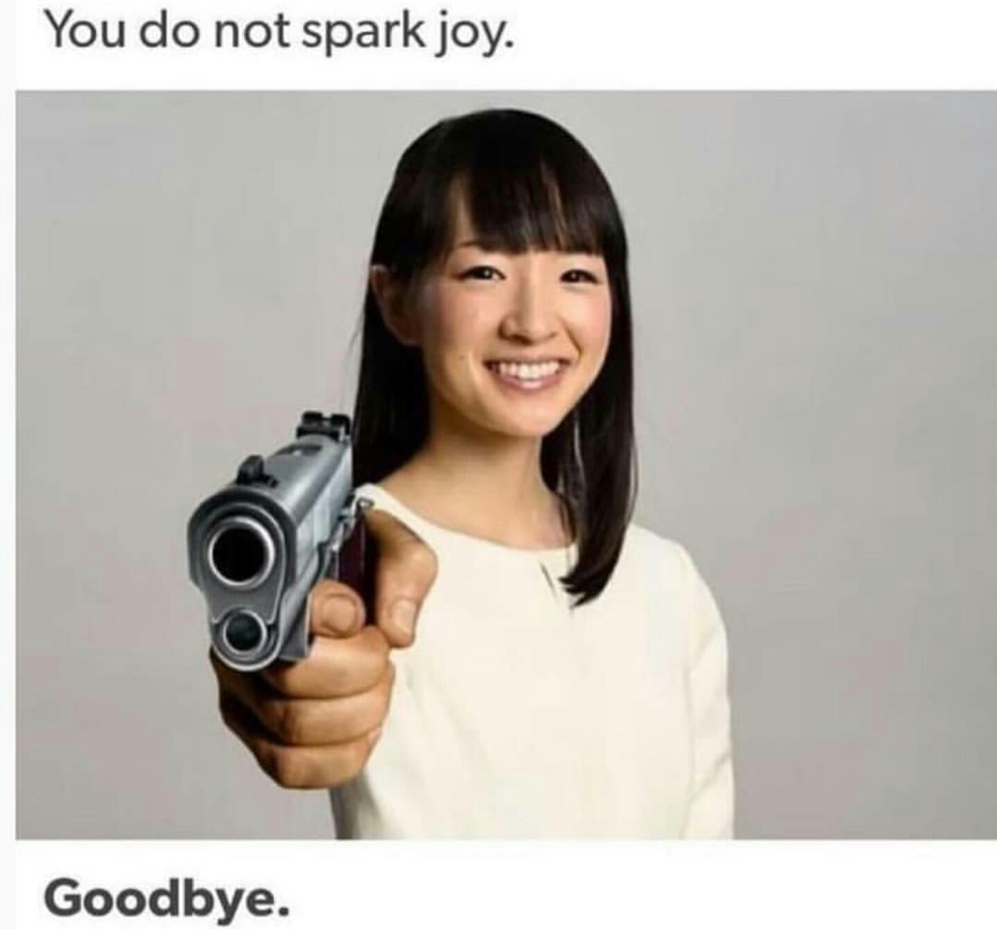 you do not spark joy - You do not spark joy. Goodbye.
